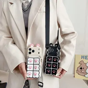 For Samsung Galaxy S8 S9 S10 S20 S21 S22 S23 S24 S25 Plus Ultra FE Edge Note 8 9 10 20 Cat Paw Wallet Case With Accessories