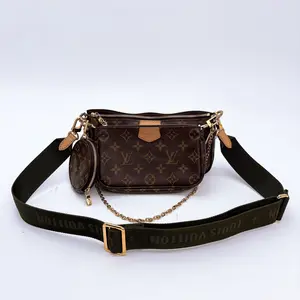 Pre-owned Louis Vuitton canvas Crossbody Bags Monogram Multi Pochette Accessories Kaki