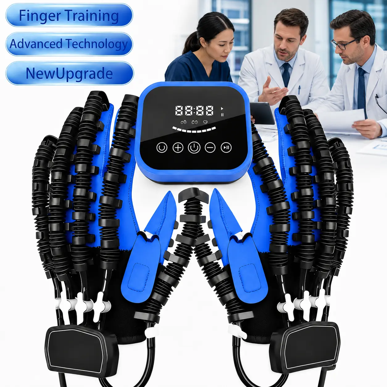 Medical Hand Rehab Gloves - Durable Medical Equipment with Control Panel, Polyester Fibre for Post-Stroke Recovery, Hemiplegia, Finger Strength & Hand and Arm Training, Home Use