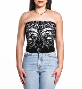 Affliction Women's Tank/Top T-shirt Collapse Tube Top