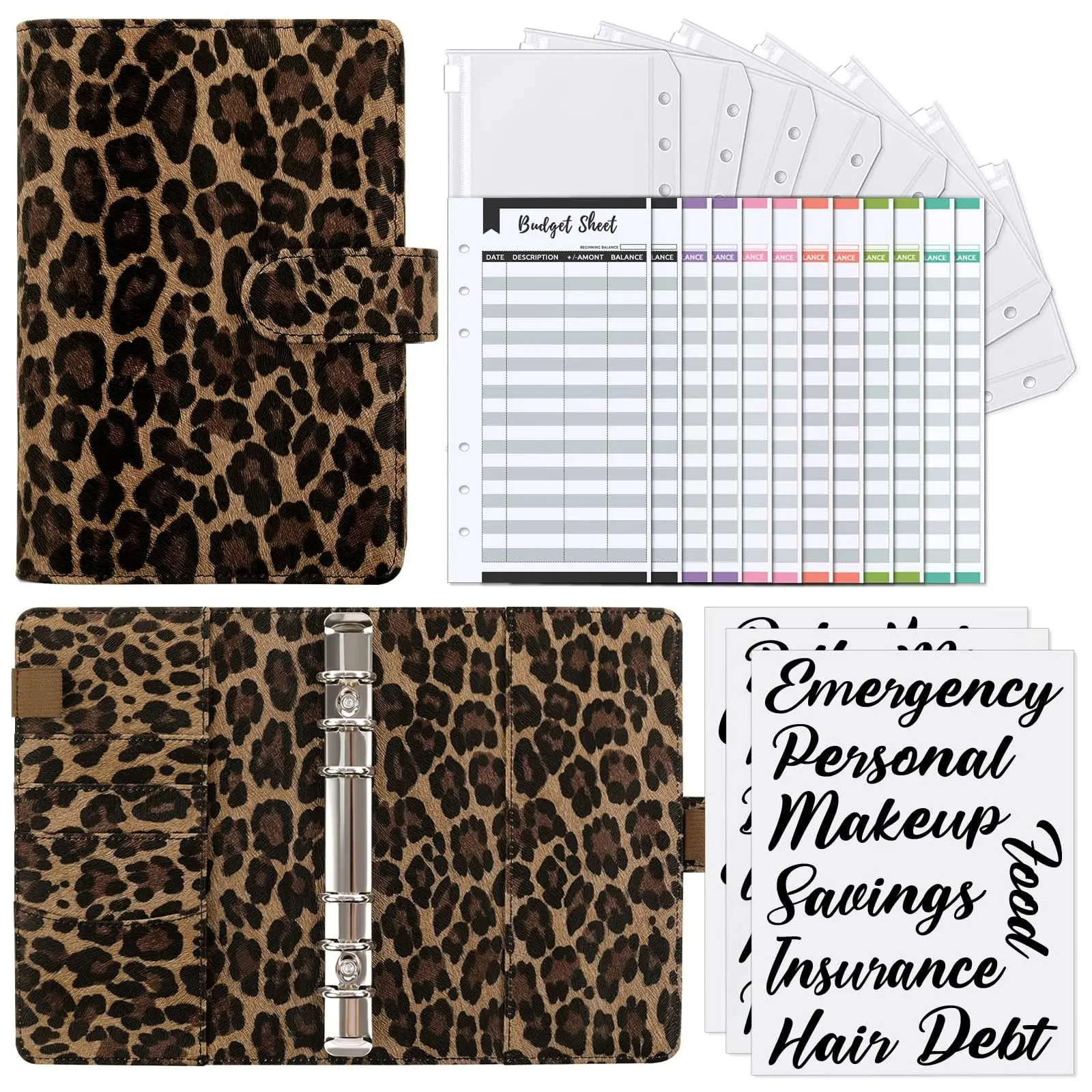 Budget Planners binder Set, Notebook, Budget Card, Sticker, Loose Leaf, Cash Bag, Sticky Note and Money Organizer for Cash Saving,back to school,back to school shopping