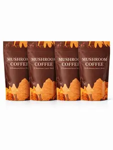 Mushroom Coffee Pack of 4 Natural Energy Booster with 10 Mushroom Extracts Instant Wellness Coffee for Clean Steady Energy Focus Flavor Beverage