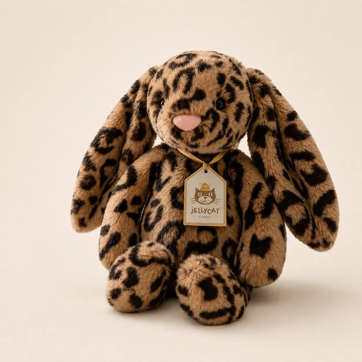 Jellycat Cobblehop Bunny Ruby Leopard Plush with Dust Bag & Jellycat Gift Bag, Soft Spotted Rabbit Stuffed Animal, Long Floppy Ear Collectible, Cute Birthday Baby Shower Gift for Kids & Adults