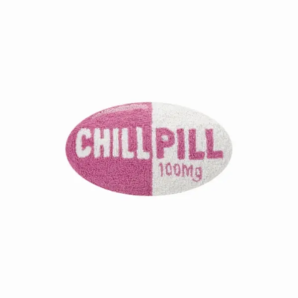 Peking Handicraft 30HRS1964EC16OB Chill Pill Print Hook Pillow, 9x16 in, Hot Pink, Polyester Filler, for Home, Room & House Decor, Indoor Use, Room Decor, One-Piece