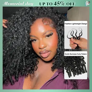 [Lowest Price] STERLY Crochet Extensions Human Hair Miracle Knots Pre-Separated 50g per Pack 45-50 Strands per Pack Knotless Boho Braids 4-5 Packs for Full Head Burmese Curly Textures Wig with Crochet Hook #Summervibes #tiktokshopmemorialday