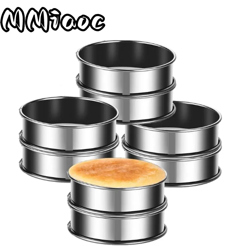 8-Pieces English Muffin Rings 4 Inch Crumpet Rings Stainless Steel Double Rolled Nonstick Metal Round Tart Ring Molds for Cookie Cooking Baking