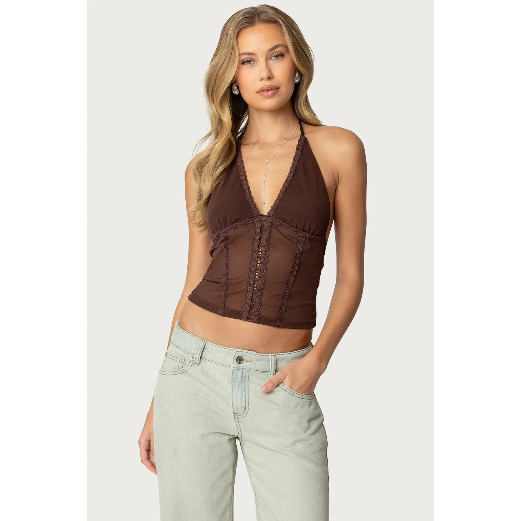 Lucie Lacey Mesh Halter Top