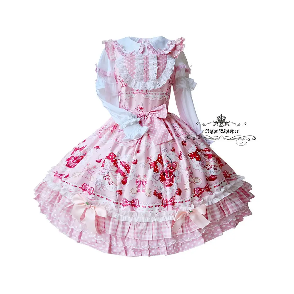 Sweet Cherry Dress- Pink (with Pockets)