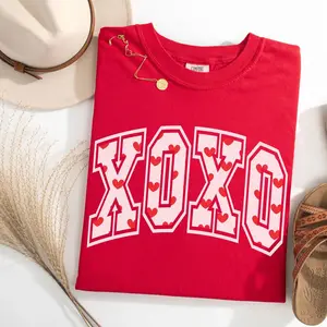 Comfort Colors Valentine Day Shirt, XOXO Valentines Tee, Womens Heart Shirt, Cute Love Tee, Retro Valentine Gift, Ladies Valentine Tshirt