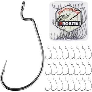Wide Gap Fishing Hooks – 35 Pack Weedless Weighted Swimbait Hooks with Offset Shank for Bass Fishing in Freshwater & Saltwater