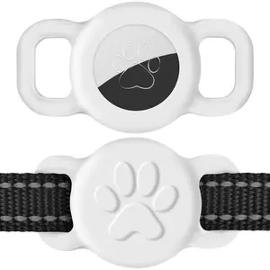 WAGGING WHISKERS‌Stretchy Silicone AirTag Collar Holder‌ – Secure Anti-Lost Case for Cats & Small Dogs