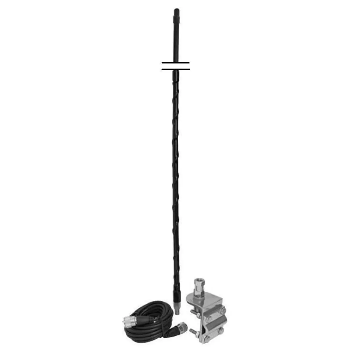 Accessories Unlimited AUMM13-B 3 ft. Mirror Mount CB Antenna Kit, 9 ft. Coax Cable - Black