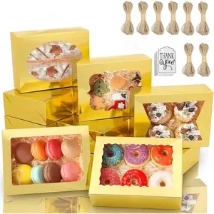 65 count 8x6x2.5 Inch Cookie Boxes with Window  Bakery Boxes Pastry Boxes for  Giving, , Dessert, Cupcakes, , Strawberries, Donuts, Muffins (5 Style Windows)