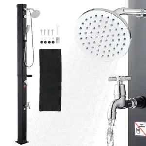 VEVOR Outdoor Solar Heated Shower, 9.25 Gallon Poolside Shower Kit with Shower Head and Foot Shower Tap, Double Buckle Fast Assembly W/ Pre - Drilled Holes for Outdoor Backyard Poolside Beach SpaVEVOR Super Brand Day