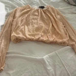 Gold Sequin Crop Top Long Sleeve - Sparkling Bling Bling Crop Top
