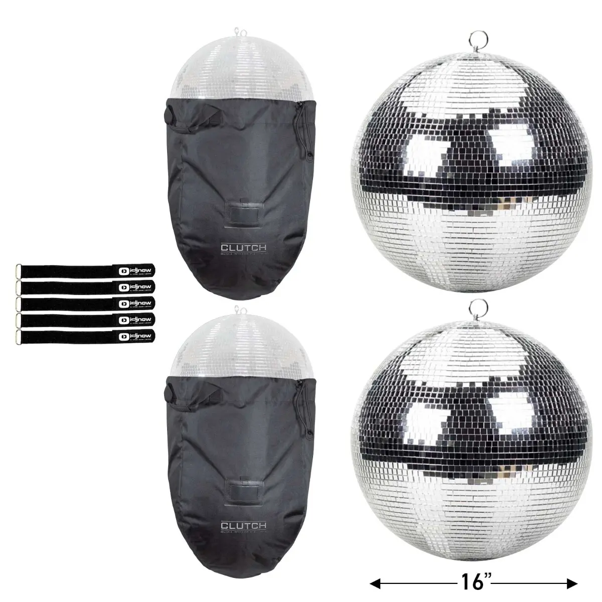 ProX MB-16 16" Mirror Ball ABS Core 2-Pack with Bags