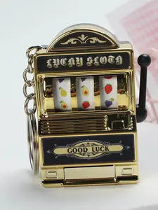 Mini Rotating Lucky Scratch Machine Keychain, Practical Prize Unboxing Toy, Cool Backpack Accessory, Fun Gift for Men and Women