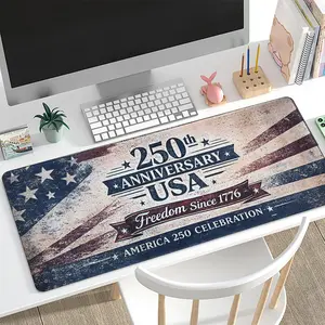 USA 250th Anniversary Vintage American Flag Large Mouse Pad Non-Slip Gaming Desk Mat Freedom Since 1776