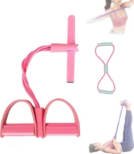 2026 Upgrade Resistance Bands | 4 Tube Pedal Ankle Puller | Stretch Bands running boards leg press machine exercise equipment gyro ball back extensions home gym