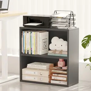 ALISENED 2-Tier Bookshelf Storage, 23 Inch Open Shelf Bookcase, Floor Standing Unit Storage Organizer for Home, Livingroom, Bedroom Organizing Drawer Minimalist Design shelves bedroom Aesthetic Modern Interior  bookshelf