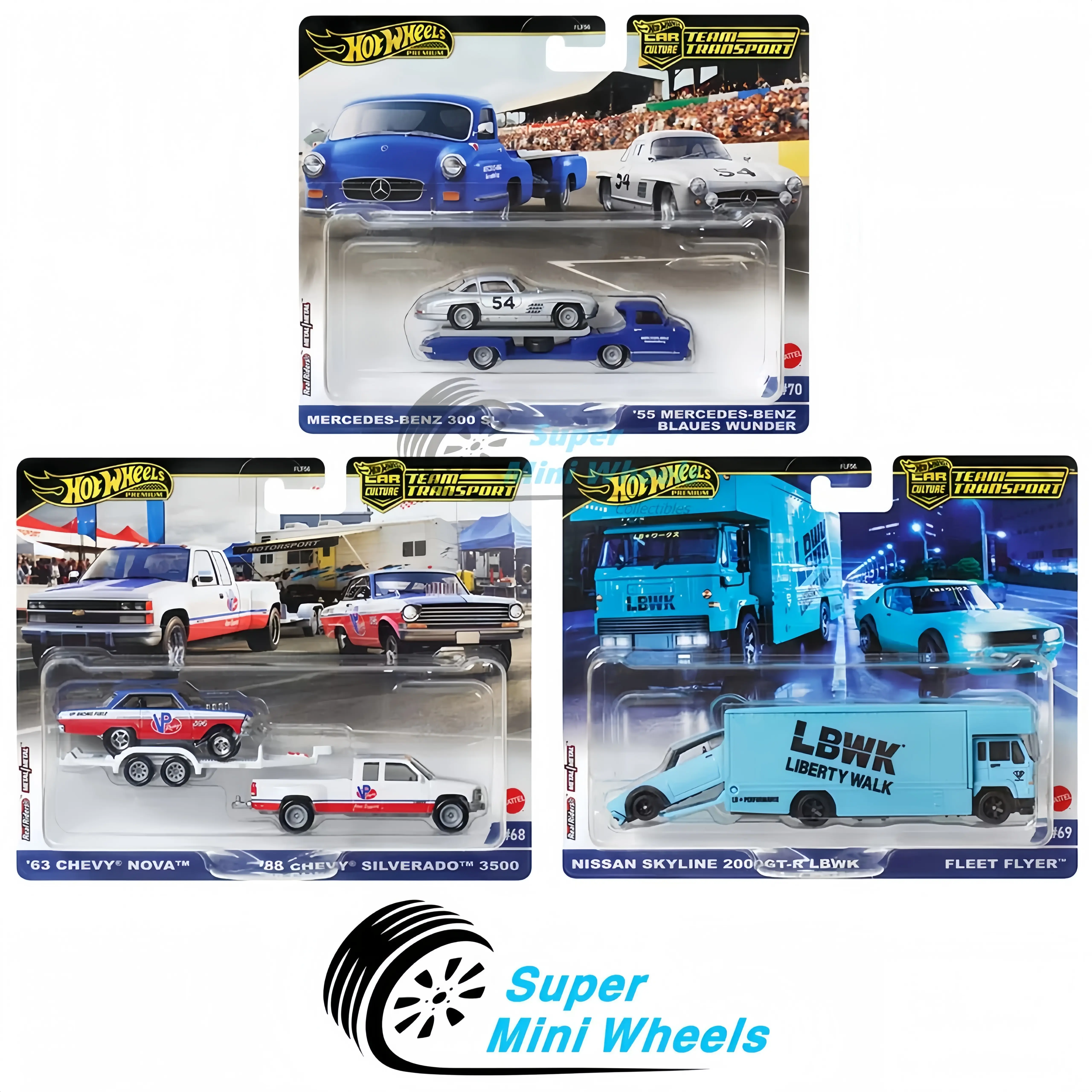 Hot Wheels 2024 Car Culture Team Transport C Case Set of 3 Cars