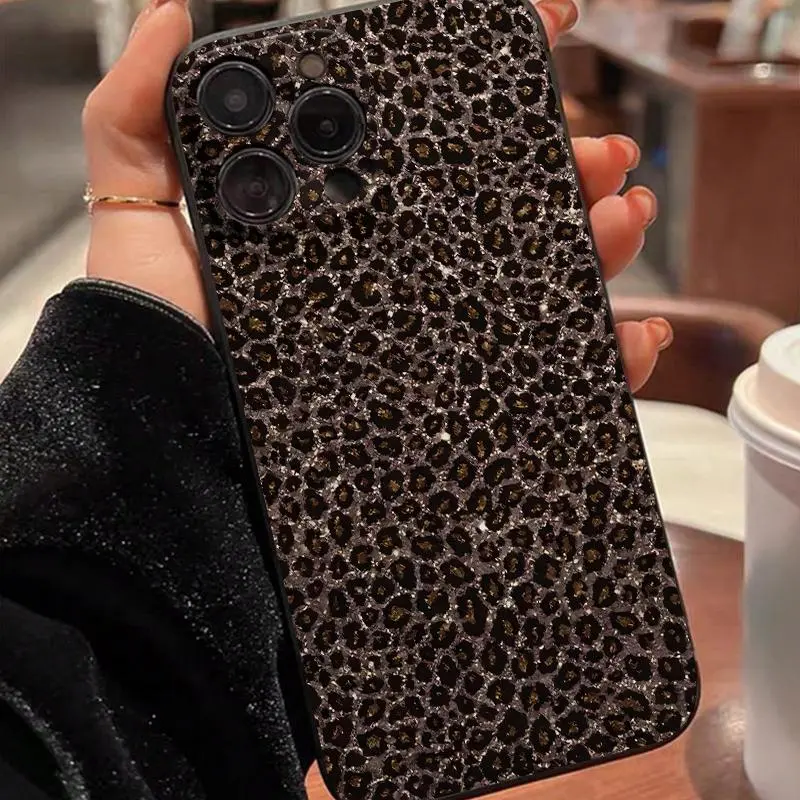 Fashion Leopard-pattern Phone Case, Anti-drop Shockproof Protection Phone Protective Cover, Phone Accessory Compatible with iPhone 6 7 8 X XR XS 11 12 13 14 15 Pro Max, Casing Protector, Smartphone, Cellphone
