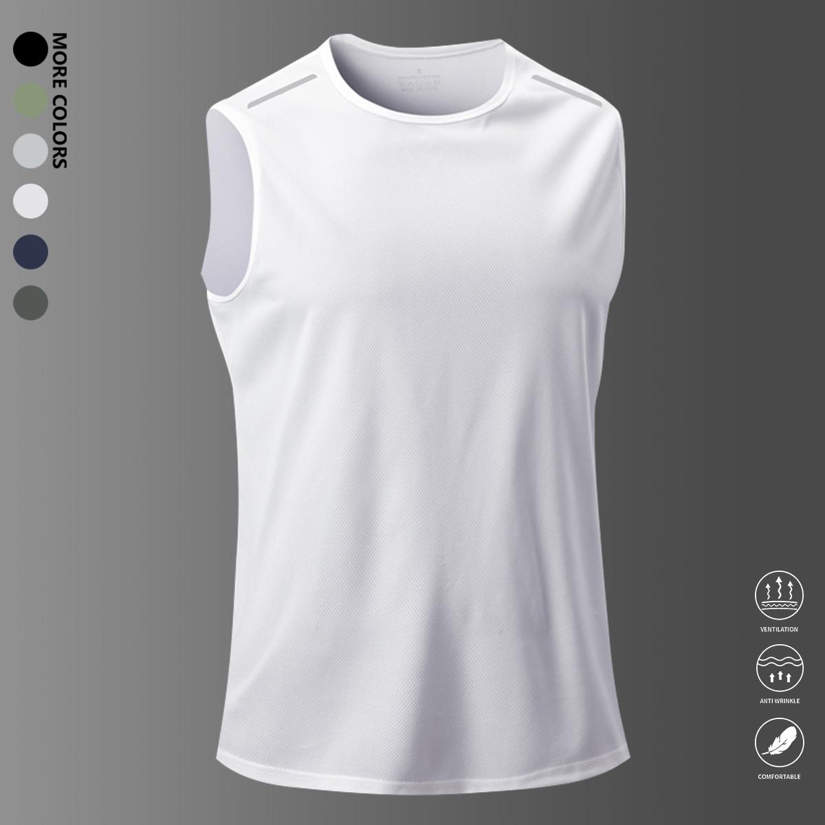 Men’s 3-piece sleeveless T-shirt set — breathable, quick-dry athletic shirts suitable for summer gym workouts, running, and training