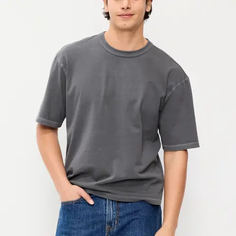 Old Navy Men's Garment-Dyed Heavyweight Cropped T-Shirt