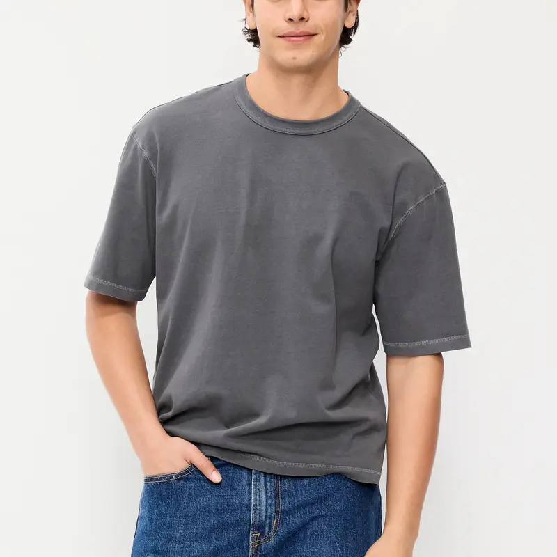 Old Navy Men's Garment-Dyed Heavyweight Cropped T-Shirt