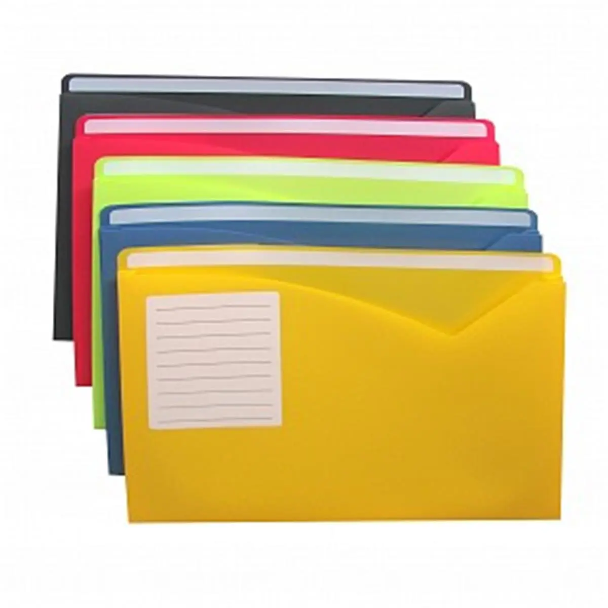 C-Line Products Write-On Expanding Poly Filing Folders - Letter Size, Assorted Colors, Decorative Organizer, Plastic Design, Works with Pencil