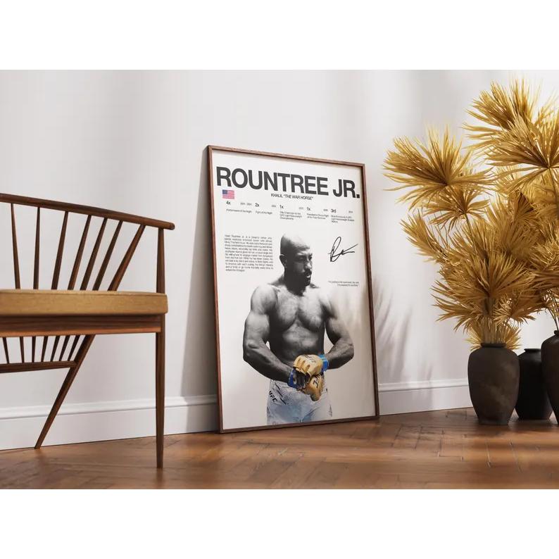 Khalil Rountree Jr Poster, UFC Wall Print, MMA Digital Download, Fighter Poster, Gym Poster, UFC Fan Room Decor, Gift for Him, ufc Champion