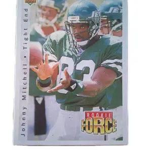 Upper Deck Football 1992 Rookie Force #417 Johnny Mitchell New York Jets NFL Card Tight End Rookie Edition