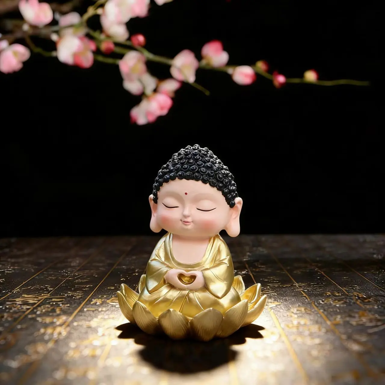 3.9 Inch Laughing Buddha Resin Statue Series Gift, Cute Healing Meditation Statue, Zen Home Decor Yoga Room Tea Table Outdoor Garden, Religious Home Decor