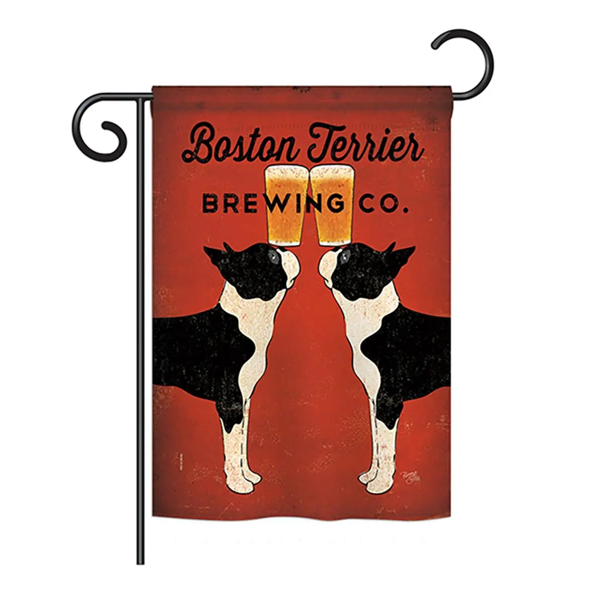 212 MAIN Boston Terrier Brewing Co. Decorative Vertical Garden Flag, 13x18.5in Polyester, 3-Layer Blockout, Eco-Friendly Inks, Sleeve, All-Weather Durable for Outdoor Sports & Boating Decor