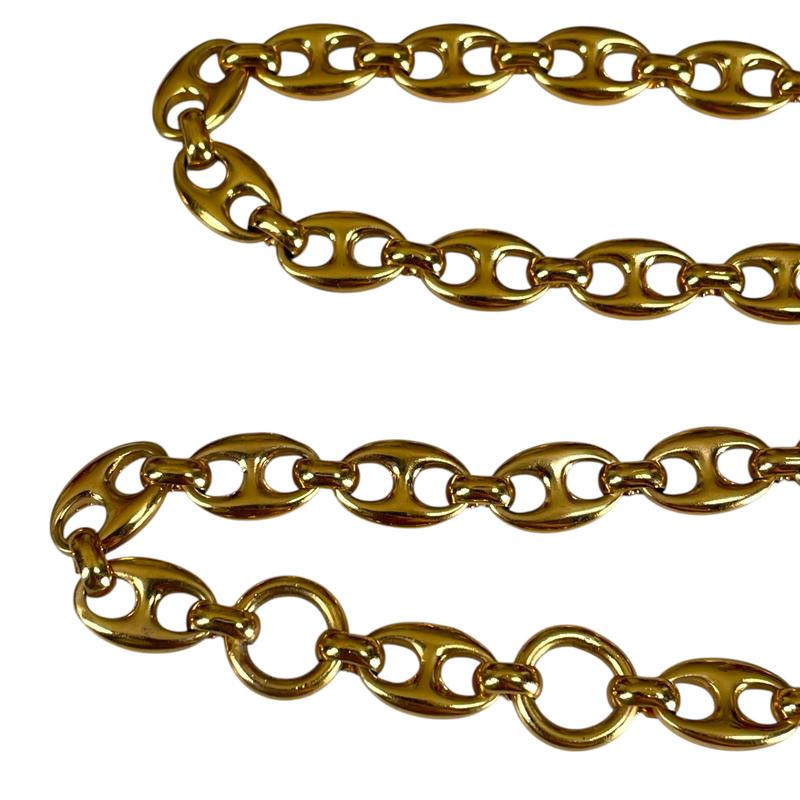 Pre-owned Gucci GG Blondie GHW Plated Belt Necklace Purse Charm Claw Closure Chain 70cm 32"