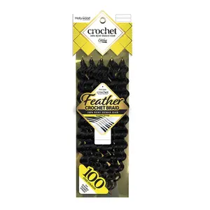 Zury Hollywood Human Hair Crochet Braids Feather Crochet Deep 18"(60g/50 Strands)