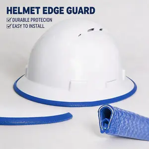 Hard Hat Brim Guard – Impact Resistant Edge Protector with Steel Core, 36.6 Inch Anti-Skid Clip-On Strip for Full Brim Construction Helmets tactical knee