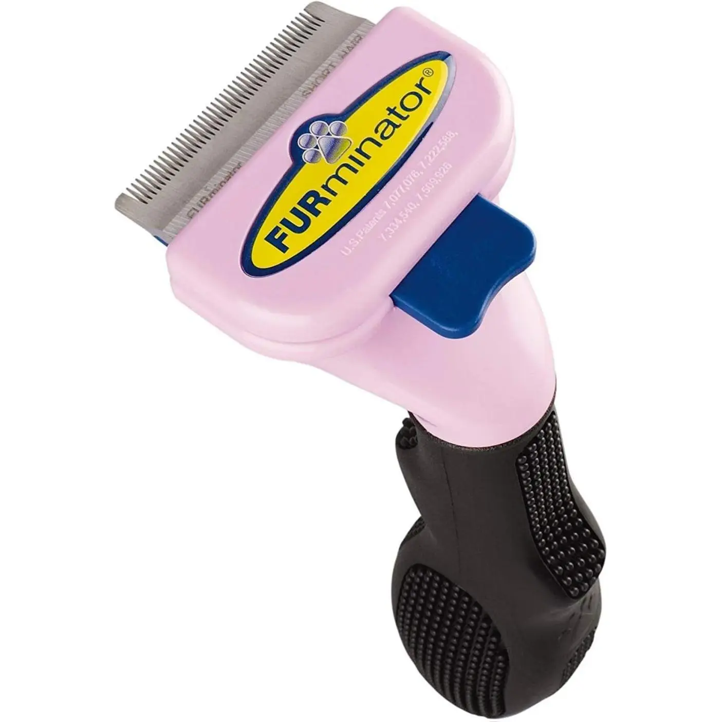 Furminator Short Hair Deshedding Brush for Small Cats - Pet Grooming Hair Removal Tool with Ergonomic Handle, Furejector Button, Stainless Steel Blade, Clean Coat Support, Indoor Self-Grooming Compatibility