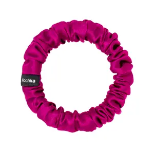 Raspberry Ultra Skinny Scrunchie – 100% Pure Mulberry Silk, Perfect for All Hair Types