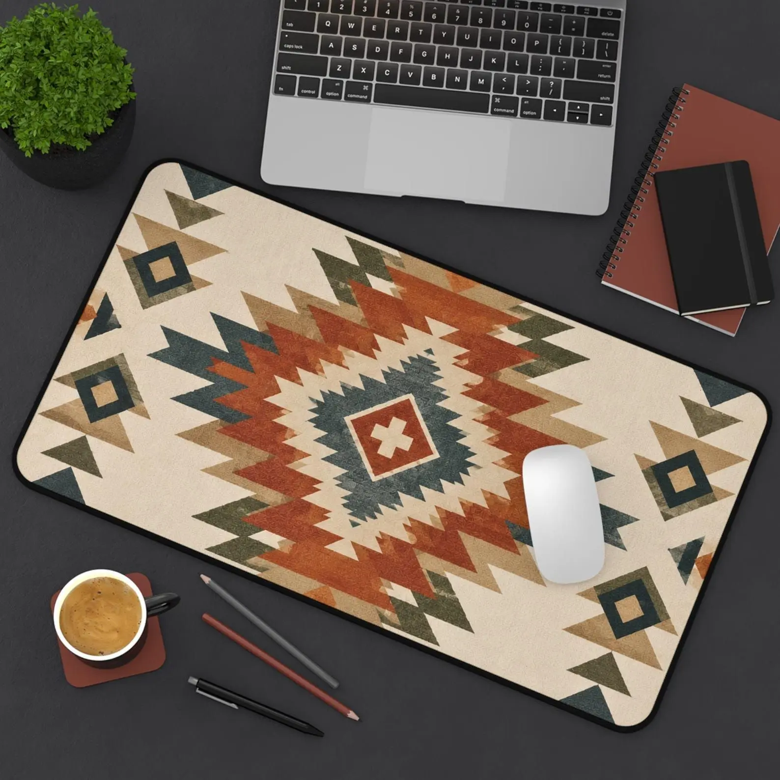 Aztec Tribal Mouse Pad Desk Mat  Southwest Western Vintage Decor