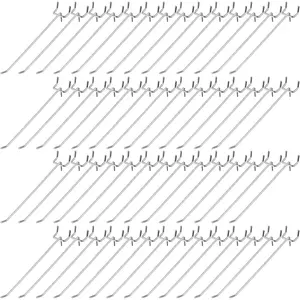 100 Pack Peg Board Hooks Stainless Steel Pegboard Hooks Shelving Display  Peg Board Holders for 1/8 and 1/4 Garage Storage Tools Organizer(8 Inch)