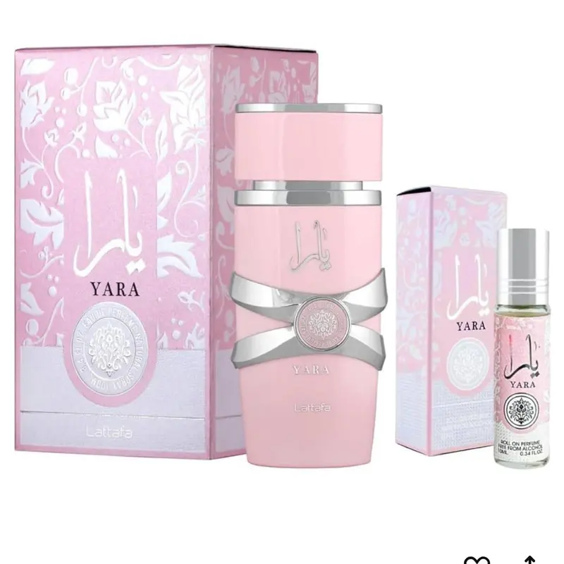 Lattafa Yara Unisex Lavender Fragrance Multi-Pack - 3.4 oz (100ml) EDP Liquid Spray + 0.34 oz Perfume Oil, Adults' Scent with Citrus, Spicy, Floral, Woody, Amber, Musk, Leather Notes, Contains Alcohol, 24 Months Shelf Life, Non-Toxic, Deep Intense Scent