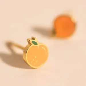 Mini Peach Stud Earrings