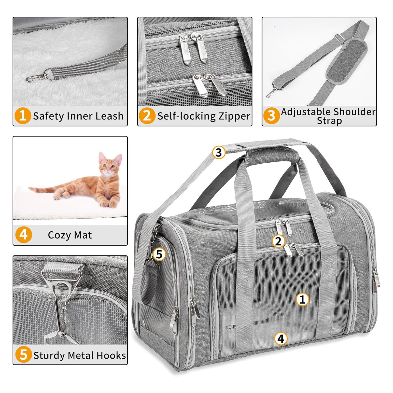 COZPAW Large Cat Carriers Dog Carrier Pet Carrier for Large Cats Dogs Puppies up to 25Lbs, Big Dog Carrier Soft Sided, Collapsible Travel Puppy Carrier - Large