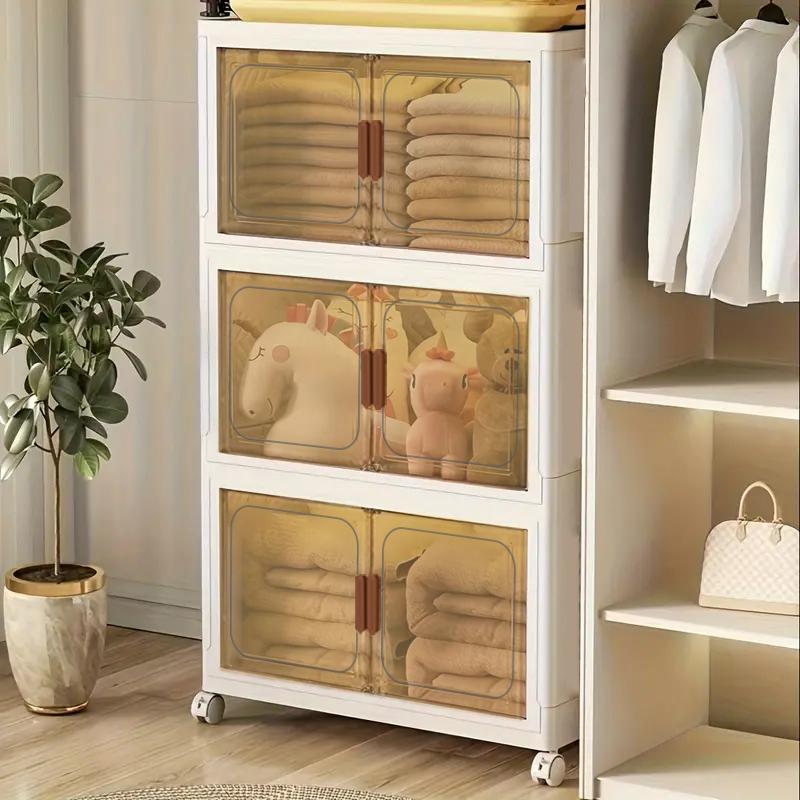 50cm-2/3/4/5 layers Foldable Storage Bin - Large Capacity, Stackable Organizer for Clothes, Toys, Books & More - Easy Setup, No Assembly Required - For Home Organization - Suitable for Bedroom & Living Room - Great Gift for Housewarming