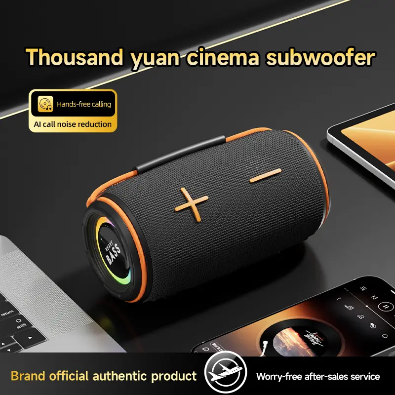BASS-19 Bluetooth speaker, IP5 waterproof portable speaker, 360° high-definition stereo sound. Strong bass, TWS pairing. Suitable for home/outdoor/camping/beach. Premium sound system—an essential for fashion and a must-have for experts. Gift