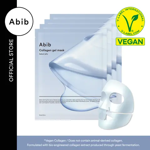 [Abib Official] Abib Collagen Gel Mask Sedum Jelly (4p) for glowing skin｜Korean Vegan Collagen, Overnight Hydrogel Mask, Elasticity Improvement
