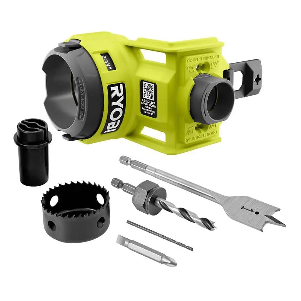 Wood Door Lock Installation Kit with Wood Hole Saw, Spade Bit, Pilot Bit, and Double Ended Screw Driving Bit