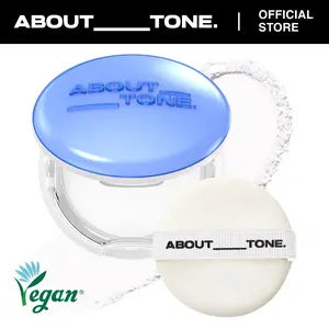 Air Fit Powder Pact 0.28oz - Makeup Fixing Pressed Powder Compact with Mirror and Puff Airy & Light Texture Face Blur Setting Finishing Translucent Sebum Control Lightweight Vegan Formula