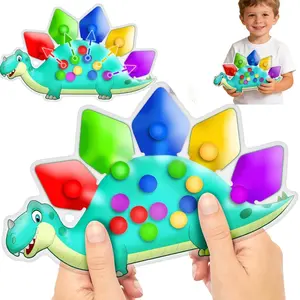 Color Sorting Sensory Toys Fidget Toy Bag | Fine Motor Skills Toys Valentine's Day Dinosaur Color Classification Toy for Young Children, Essential for Road Travel, Sports Toy for Preschool Classroom Activities